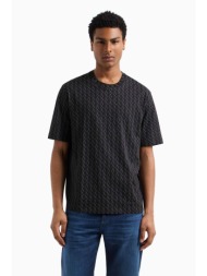 armani exchange ανδρικό t-shirt με all-over logo print regular fit - xm001228af10356 ανθρακί