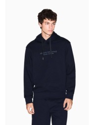 armani exchange ανδρική μπλούζα φούτερ με λογότυπο και κουκούλα - xm001294af20934 σκούρο μπλε