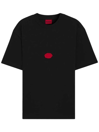 hugo boss ανδρικό t-shirt μονόχρωμο με logo regular fit  σε προσφορά