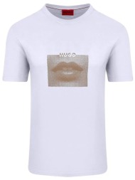hugo boss ανδρικό t-shirt με λογότυπο regular fit - 50544496 λευκό