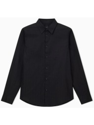 armani exchange ανδρικό πουκάμισο με all-over λογότυπο - xm001587af16631 μαύρο