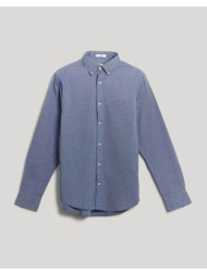 gant ανδρικό πουκάμισο oxford button down με τσέπη και κεντημένο λογότυπο regular fit - 3250238 μπλε