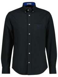 gant ανδρικό πουκάμισο button down με τσέπη και κεντημένο λογότυπο regular fit - 3250221 μαύρο