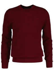 gant ανδρικό πουλόβερ textured με κεντημένο λογότυπο regular fit - 8050262 μπορντό