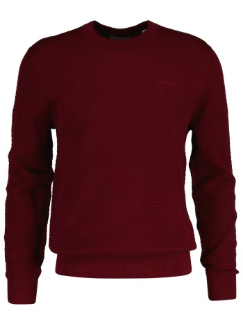 gant ανδρικό πουλόβερ textured με κεντημένο λογότυπο σε προσφορά