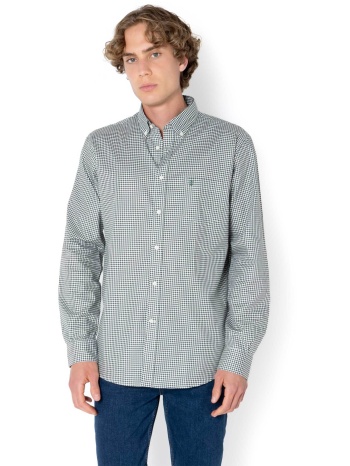 the bostonians ανδρικό πουκάμισο twill button down με καρό