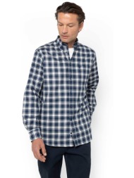 the bostonians ανδρικό πουκάμισο twill button down με καρό σχέδιο και τσέπη με κεντημένο λογότυπο re