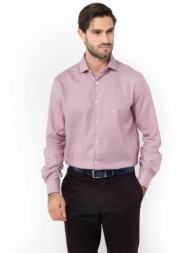 the bostonians ανδρικό πουκάμισο με μικροσχέδιο custom fit `dobby` - anp2434 κόκκινο