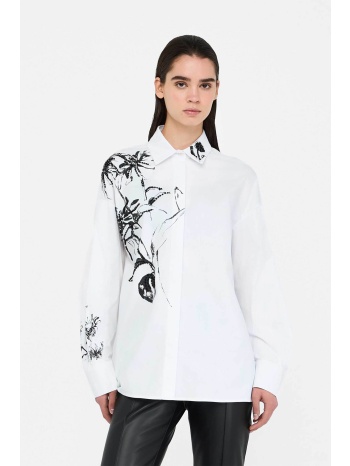 liu jo γυναικείo πουκάμισο oversized με floral print και σε προσφορά