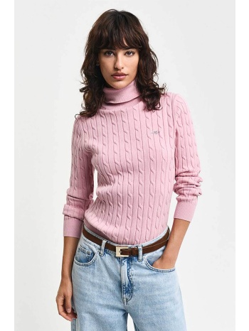gant γυναικεία πλεκτή μπλούζα ζιβάγκο με cable knit pattern