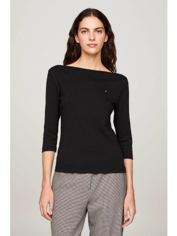 tommy hilfiger γυναικεία μπλούζα με boat λαιμόκοψη slim fit