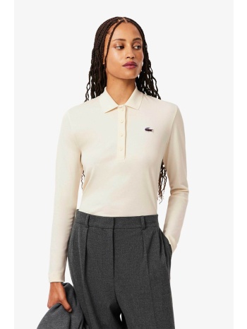 lacoste γυναικεία μπλούζα πόλο με κεντημένο λογότυπο σε προσφορά