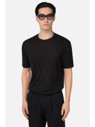 boggi milano ανδρικό t-shirt μονόχρωμο - bo25a007204 μαύρο