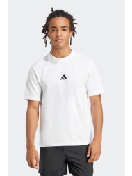 adidas ανδρικό t-shirt regular fit `essentials small logo` - jf1092 λευκό