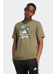 adidas ανδρικό t-shirt regular fit `camo shape graphic` - jm0388 λαδί