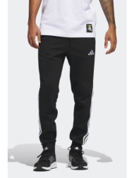 adidas ανδρικό παντελόνι φόρμας regular fit `essentials 3-stripes fleece` - jd1861 μαύρο
