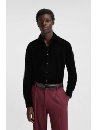 hugo boss ανδρικό πουκάμισο velvet slim fit `kenno` - 50550531 μαύρο