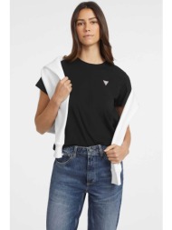 guess γυναικείο t-shirt με τριγωνικό λογότυπο - w4yi10j1314 μαύρο