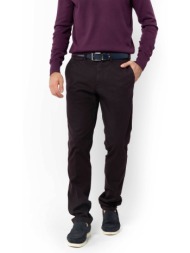 the bostonians ανδρικό chino παντελόνι regular fit `dobby` - cn252604 μπορντό