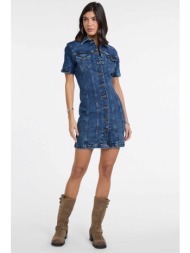 guess γυναικείο mini φόρεμα denim slim fit - w5yk55d5r11 denim blue