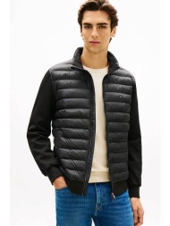 tommy hilfiger ανδρικό μπουφάν με καπιτονέ σχέδιο regular fit - mw0mw41329 μαύρο