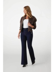 guess γυναικείο τζιν παντελόνι chino με διακοσμητικά κουμπία και logo patch `new faye` - w5ra0pd5pw1