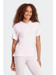 adidas γυναικείο t-shirt regular fit `essentials 3-stripes cotton` - je1226 ροζ ανοιχτό