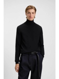 hugo boss ανδρική μάλλινη μπλούζα ζιβάγκο slim fit `san thomas` - 50474174 μπλε σκούρο