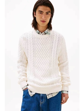 tommy jeans ανδρική πλεκτή μπλούζα με σχέδιο στην πλέξη σε προσφορά