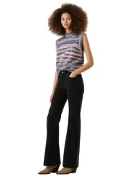 pepe jeans γυναικείο κοτλέ παντελόνι πεντάτσεπο flared fit `willa` - pl21000202 μαύρο