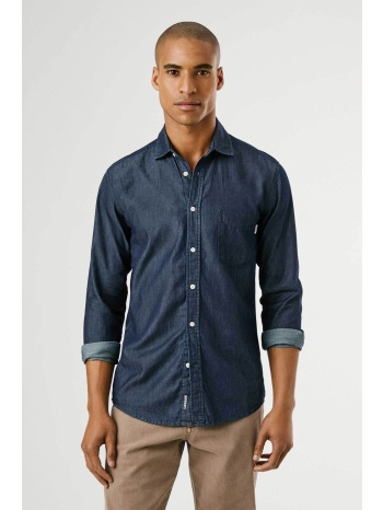 pepe jeans ανδρικό denim πουκάμισο slim fit `essentials` 