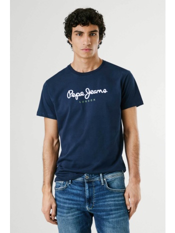 pepe jeans ανδρικό t-shirt μονόχρωμο με στρογγυλή λαιμόκοψη