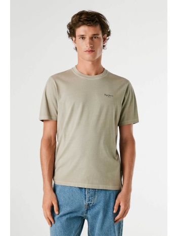 pepe jeans ανδρικό t-shirt μονόχρωμο με διακριτικό logo