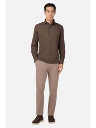 boggi milano ανδρικό παντελόνι chino regular fit - bo25a015305 καφέ ανοιχτό