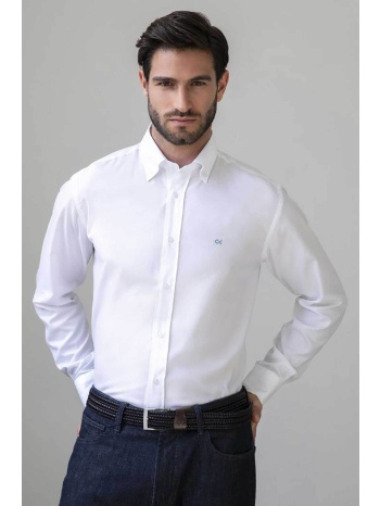 oxford company ανδρικό πουκάμισο button down μονόχρωμο με σε προσφορά