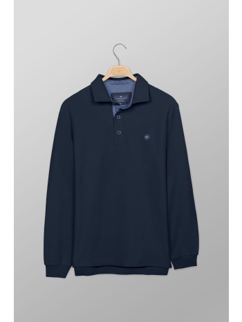 oxford company ανδρική μπλούζα πόλο πικέ μονόχρωμη με