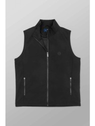 oxford company ανδρικό αμάνικο μπουφάν με ψηλό λαιμό και logo patch regular fit - a113-hy81.02 μαύρο