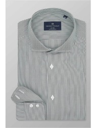 oxford company ανδρικό πουκάμισο romeo με ψιλό ριγέ σχέδιο slim fit `sport` - m123-ry21.02 πράσινο