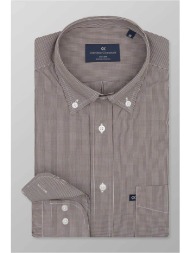 oxford company ανδρικό πουκάμισο button down με ψιλό καρό σχέδιο regular fit `sport` - m137-by10.03 