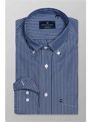 oxford company ανδρικό πουκάμισο button down με ριγέ σχέδιο