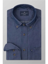 oxford company ανδρικό πουκάμισο button down regular fit `sport` - j110-by10.01 denim blue σκούρο