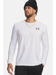under armour ανδρική μακρυμάνικη μπλούζα `left chest` - 1329585 λευκό
