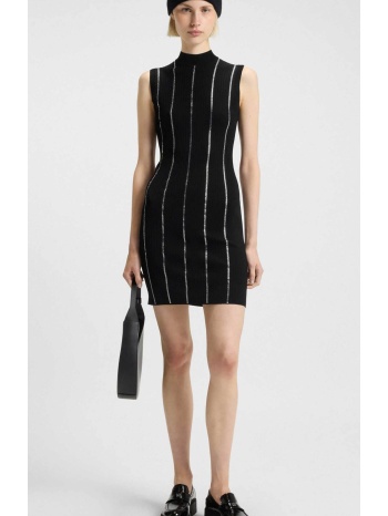 hugo boss γυναικείο πλεκτό mini φόρεμα αμάνικο με ρίγες από