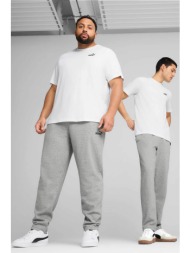 puma ανδρικό παντελόνι φόρμας με λογότυπο regular fit `essentials` - 682610 γκρι