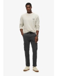 superdry ανδρικό παντελόνι cargo με logo patch regular fit - m7011132a ανθρακί
