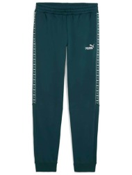 puma ανδρικό παντελόνι φόρμας με λογότυπο regular fit `essential tape` - 684679 πετρόλ