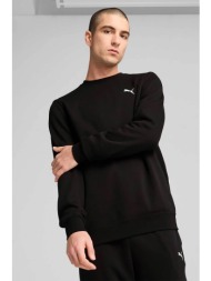 puma ανδρική μπλούζα φούτερ με λογότυπο regular fit `essential` - 682566 μαύρο
