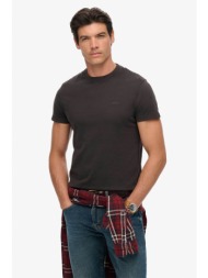 superdry ανδρικό t-shirt με κεντημένο λογότυπο slim fit `essential` - m1011245a ανθρακί