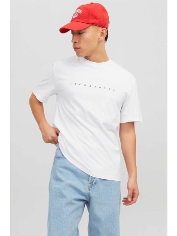 jack & jones ανδρικό t-shirt μονόχρωμο με logo print