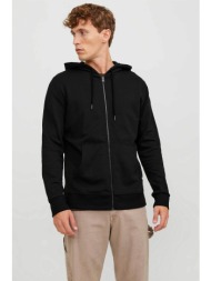 jack & jones ανδρική ζακέτα φούτερ με κουκούλα - 12181901 μαύρο